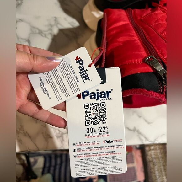 Pajar Exo Light NYO Puff Red & Black High Snow Boot Waterproof Size 10 - Picture 5 of 9
